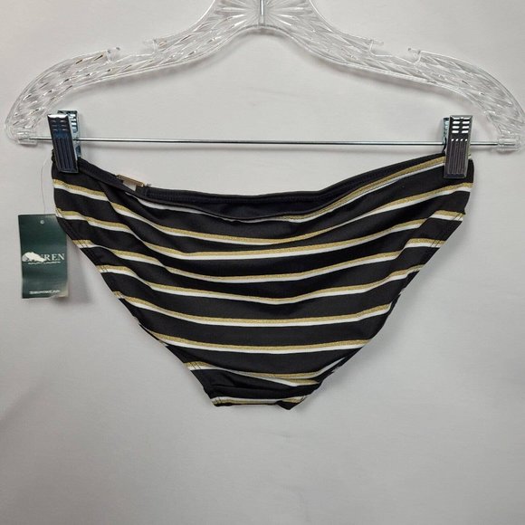 SALE 5/$25 Lauren Ralph Lauren Metallic Stripe Ring Hipster Bikini Swim Bottom - Picture 6 of 10